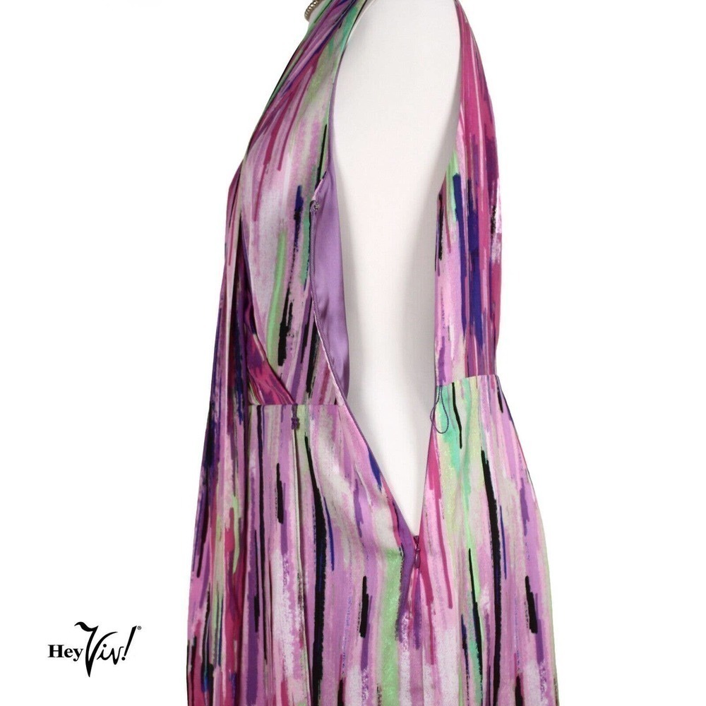 Vintage Catherine Malandrino Colorful Sleeveless Wrap Sash Dress, Sz 8 -Hey Viv - Picture 5 of 8